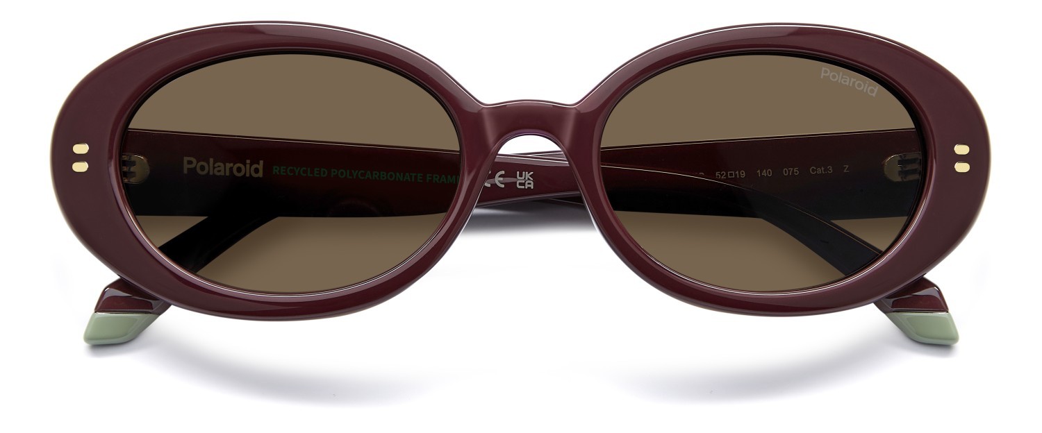 Occhiali da sole Polaroid Pld 6253/S 208663 LHF SP colore burgundy forma ovale lenti brown polarized