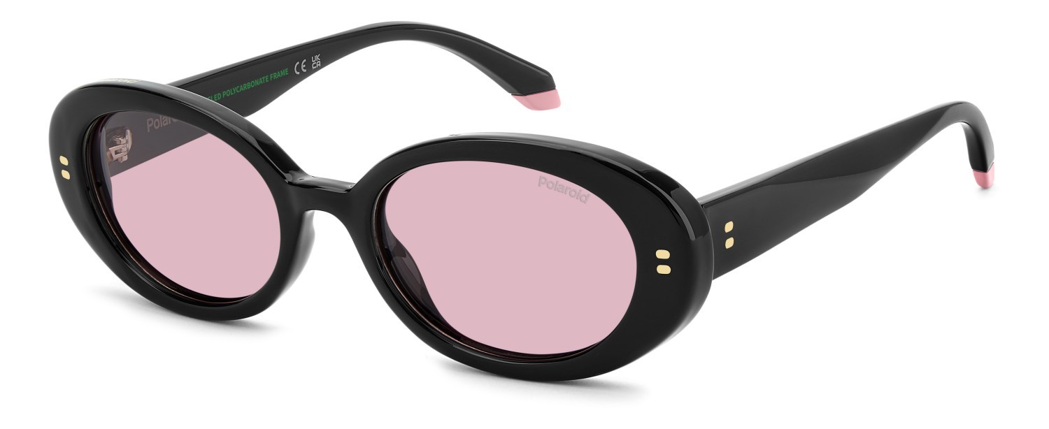 Occhiali da sole Polaroid Pld 6253/S 208663 QFU 0F colore black2 forma ovale lenti pink polarized