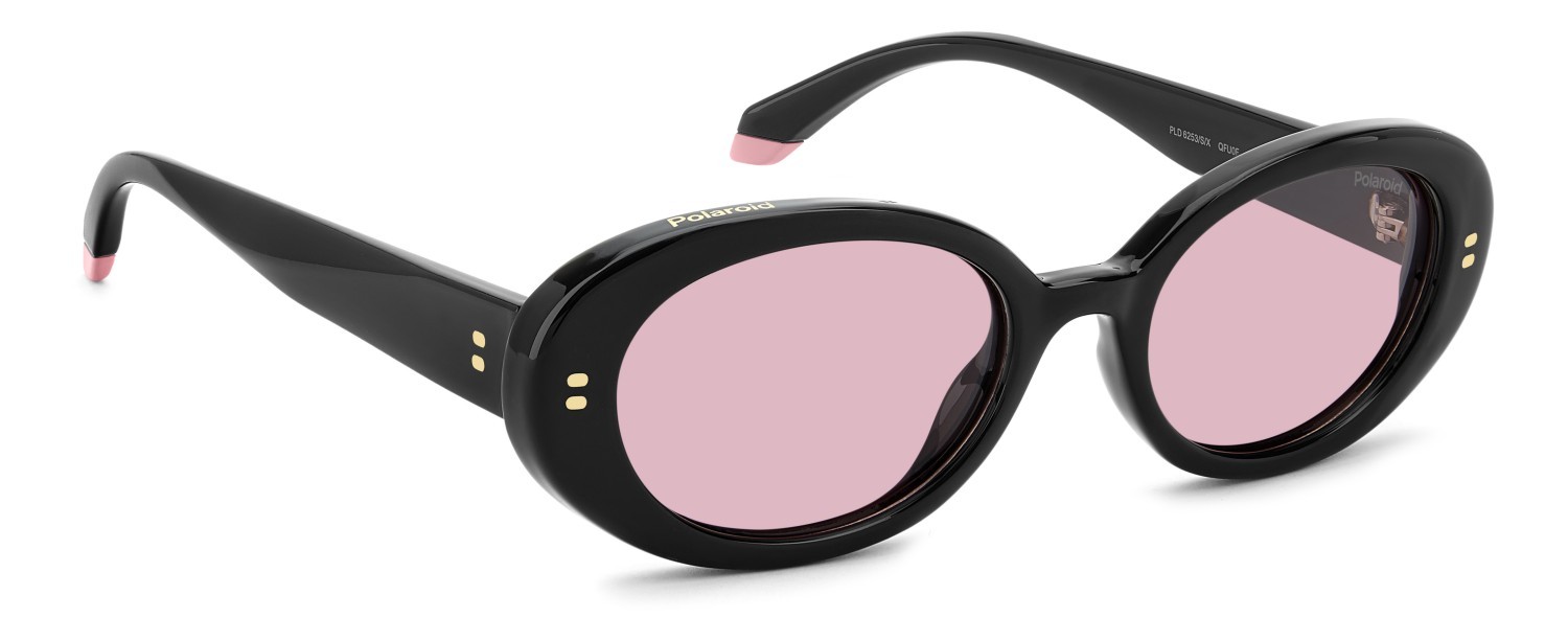 Occhiali da sole Polaroid Pld 6253/S 208663 QFU 0F colore black2 forma ovale lenti pink polarized