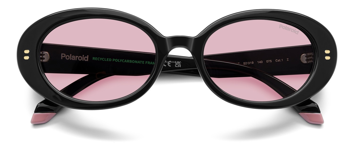 Occhiali da sole Polaroid Pld 6253/S 208663 QFU 0F colore black2 forma ovale lenti pink polarized