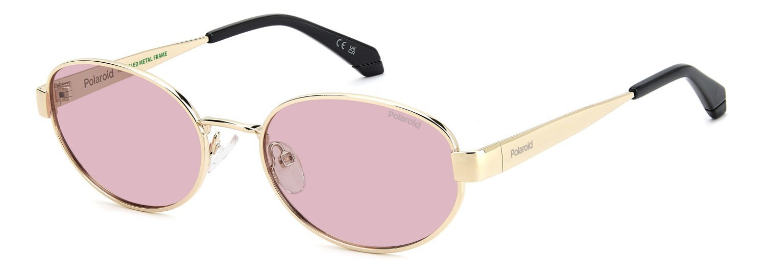 Sunglasses Polaroid Pld 6254/S 208666 EYR 0F color gold pink shape oval lenses pink polarized