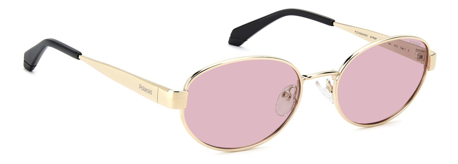 Sunglasses Polaroid Pld 6254/S 208666 EYR 0F color gold pink shape oval lenses pink polarized