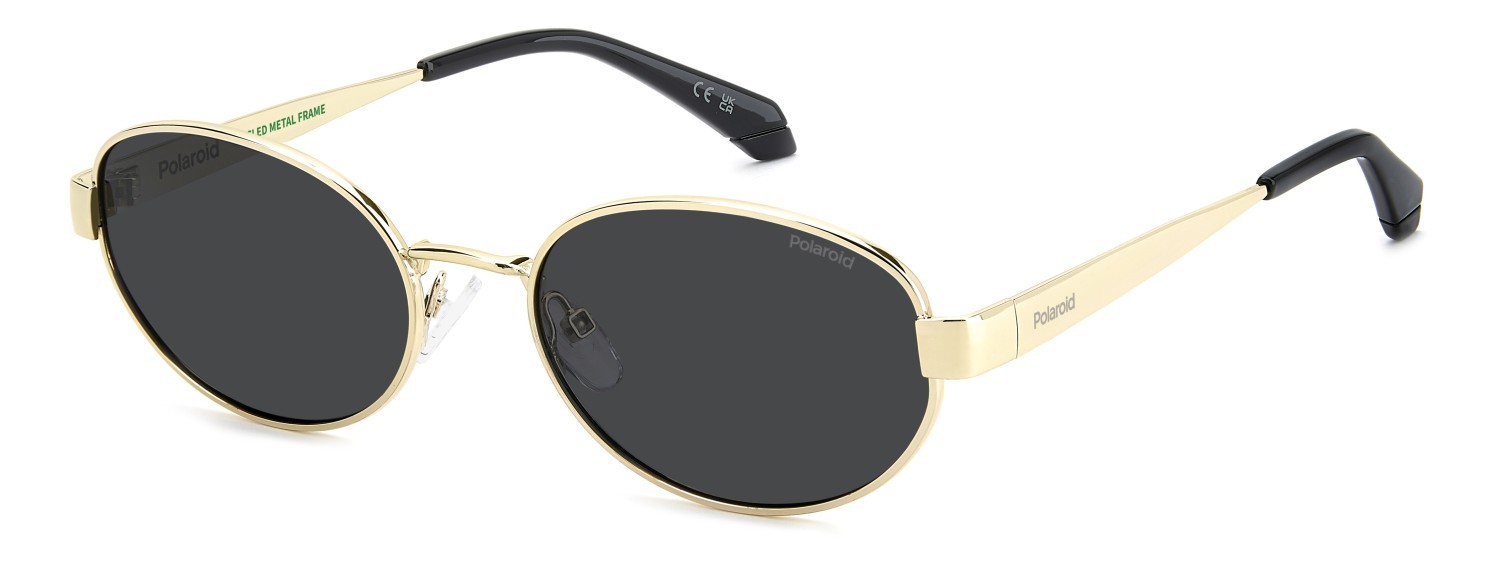 Sunglasses Polaroid Pld 6254/S 208666 J5G M9 color gold shape oval lenses grey polarized