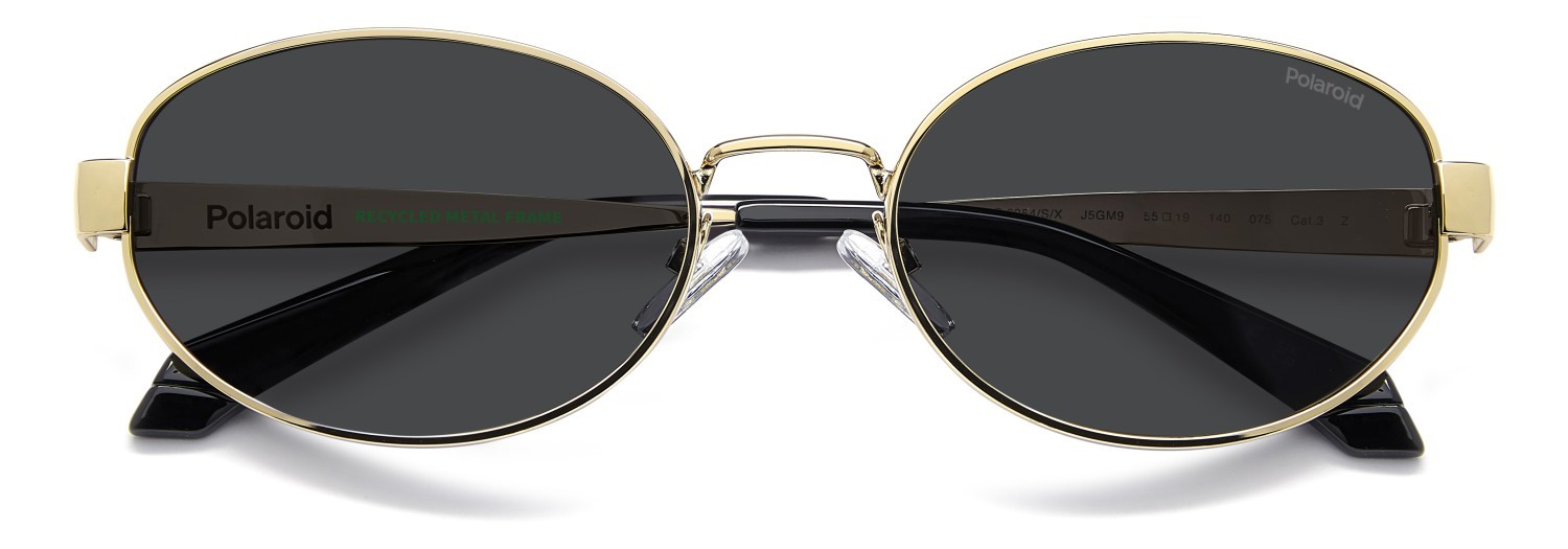 Sunglasses Polaroid Pld 6254/S 208666 J5G M9 color gold shape oval lenses grey polarized