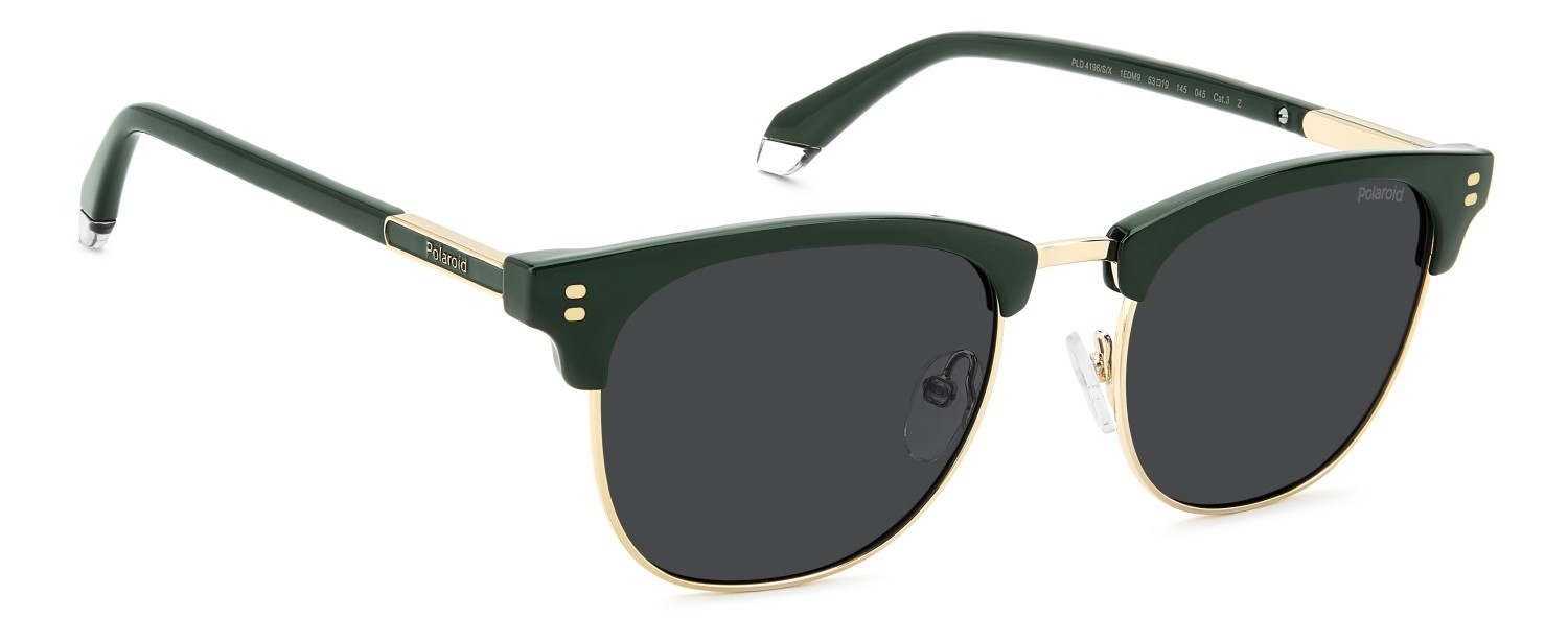 Occhiali da sole Polaroid Pld 4196/S 208670 1ED M9 colore green forma rettangolare lenti grey polarized