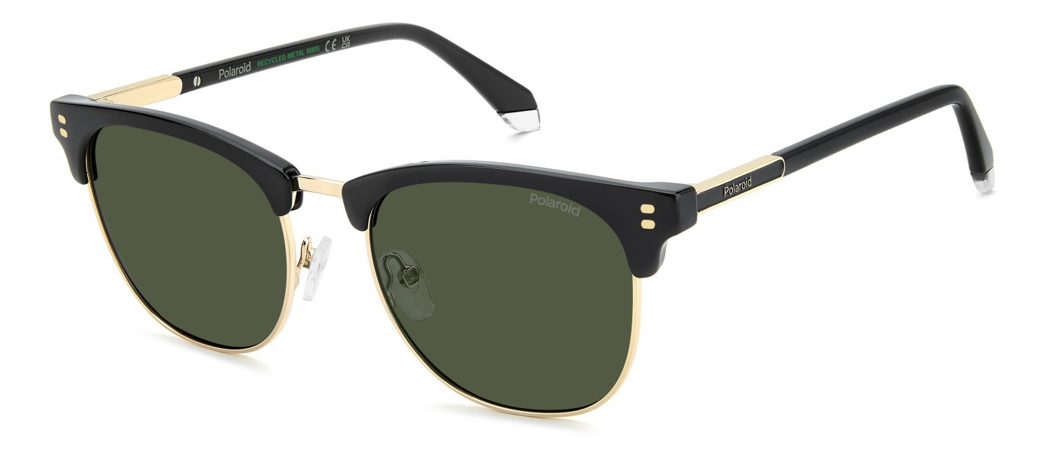 Occhiali da sole Polaroid Pld 4196/S 208670 2M2 UC colore black gold forma rettangolare lenti green polarized