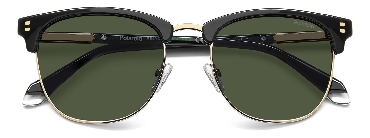 Occhiali da sole Polaroid Pld 4196/S 208670 2M2 UC colore black gold forma rettangolare lenti green polarized
