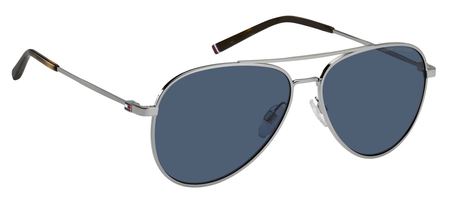 Sunglasses Tommy Hilfiger Th 2336/S 208678 6LB KU color ruthenium shape aviator lenses blue