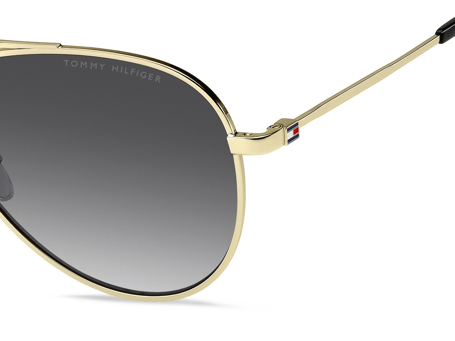 Sunglasses Tommy Hilfiger Th 2336/S 208678 J5G 9O color gold shape aviator lenses dark grey shaded