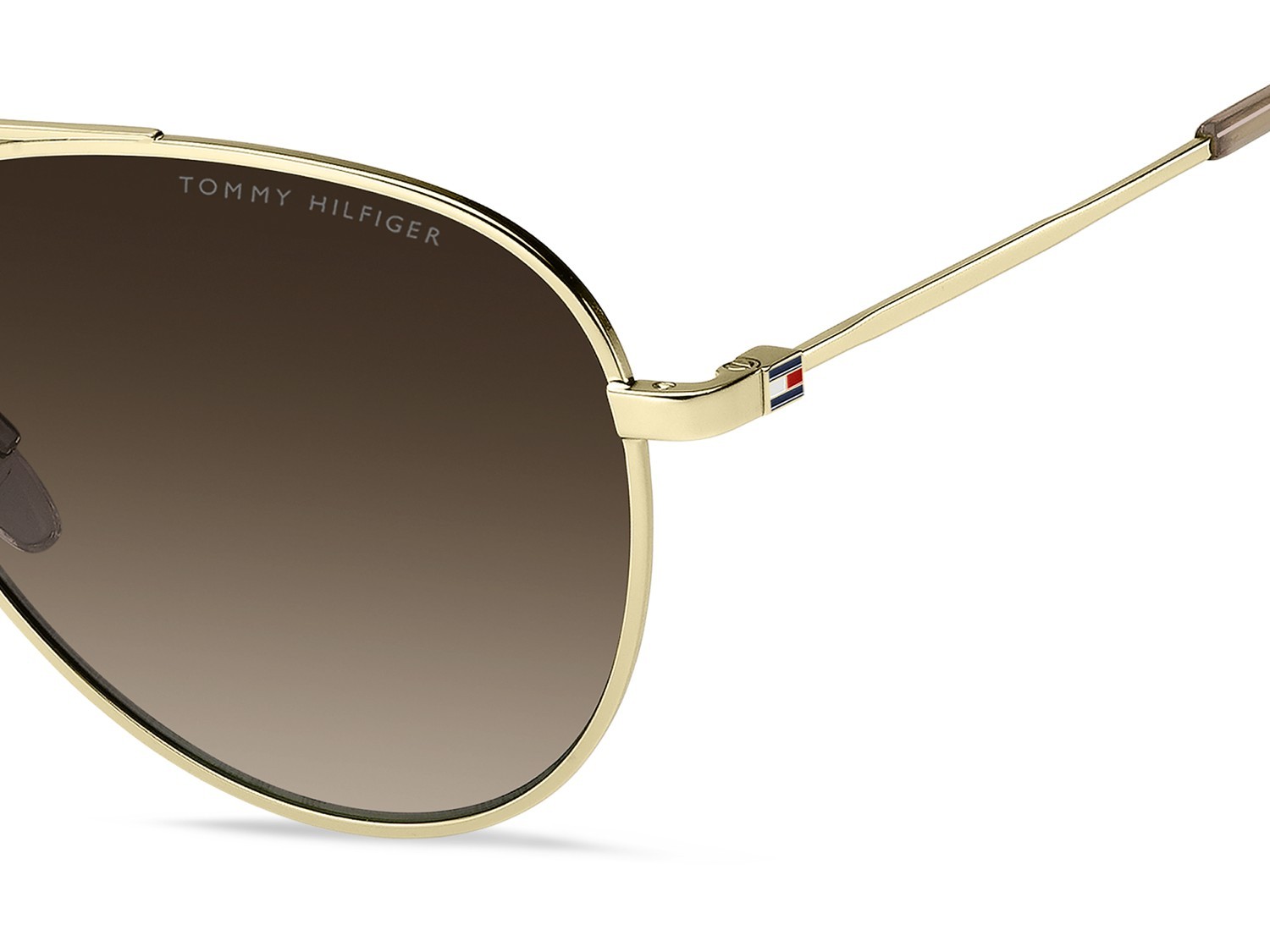 Sunglasses Tommy Hilfiger Th 2336/S 208678 J5G HA color gold shape aviator lenses brown shaded