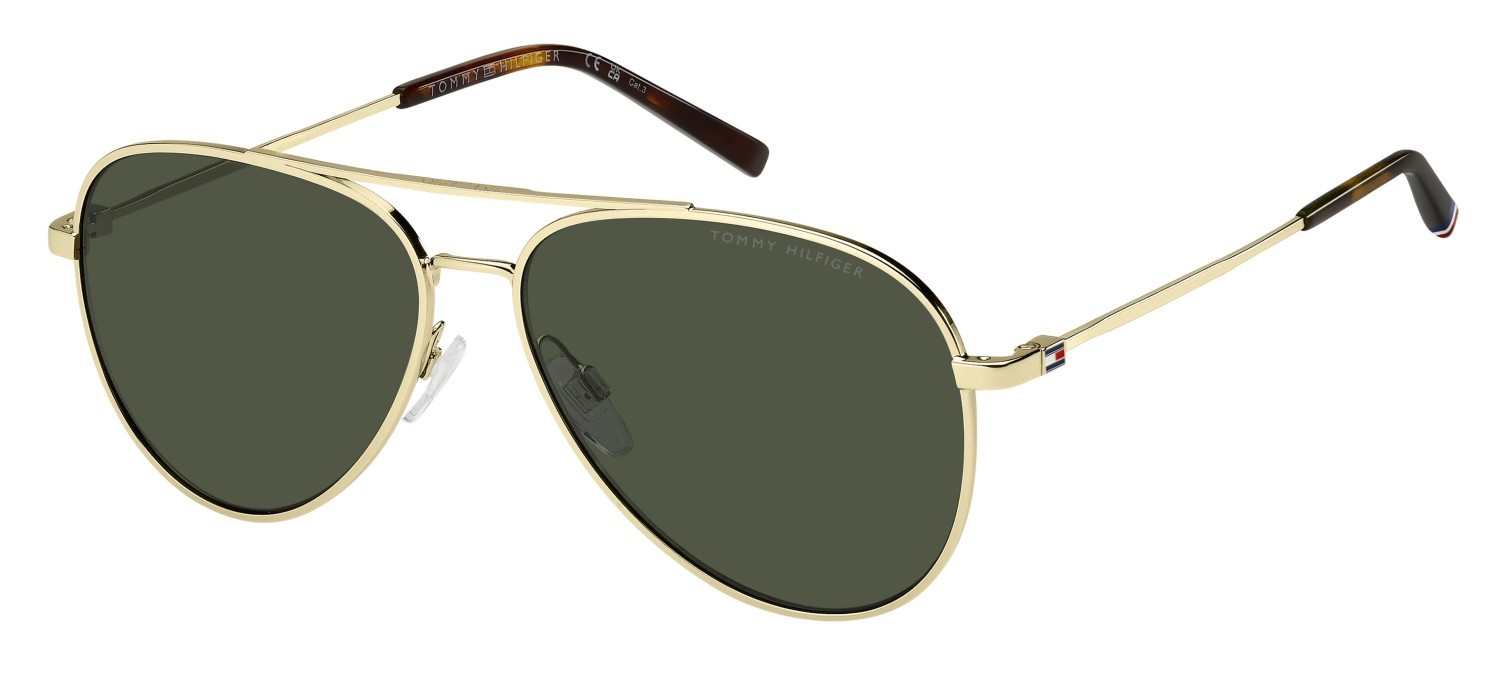 Sunglasses Tommy Hilfiger Th 2336/S 208678 J5G QT color gold shape aviator lenses green