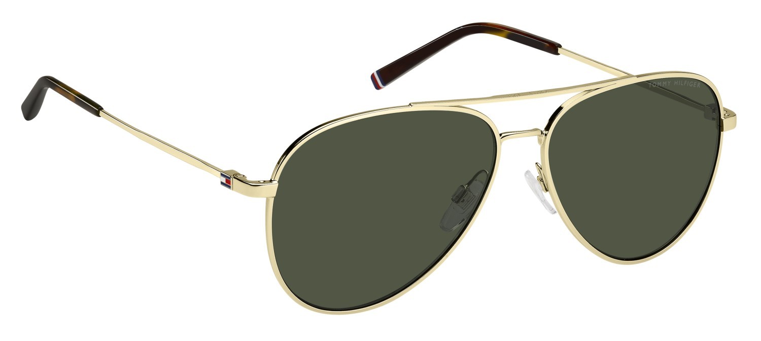Sunglasses Tommy Hilfiger Th 2336/S 208678 J5G QT color gold shape aviator lenses green