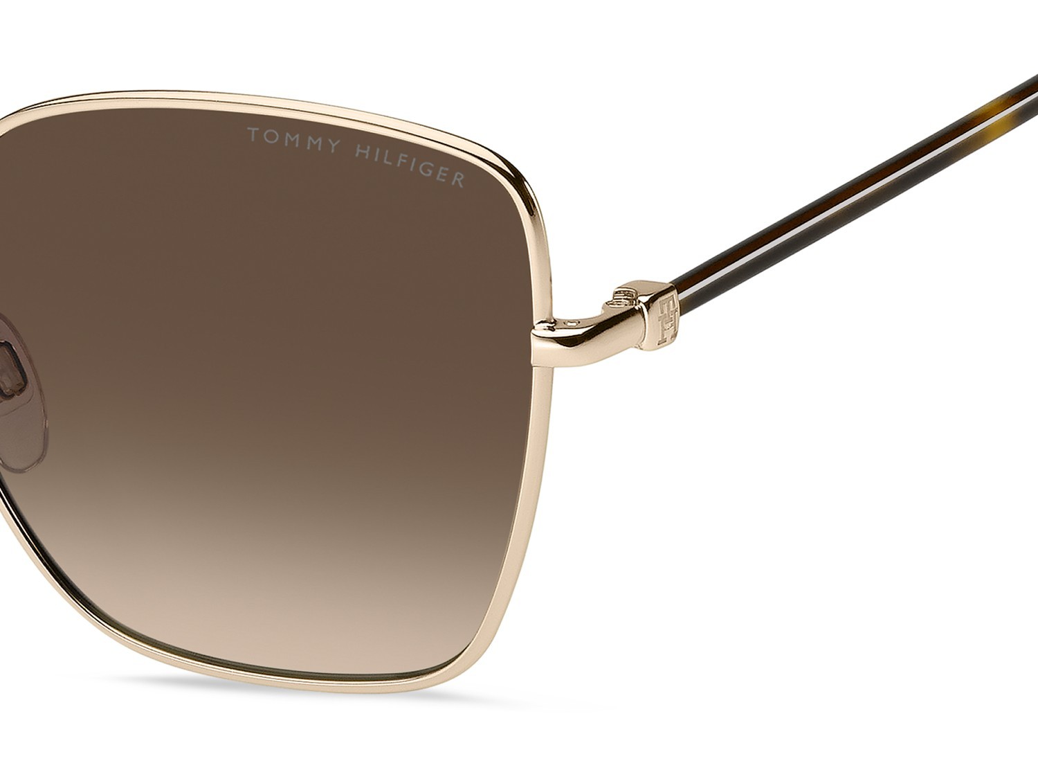 Sunglasses Tommy Hilfiger Th 2337/S 208679 000 HA color rose gold shape butterfly lenses brown shaded