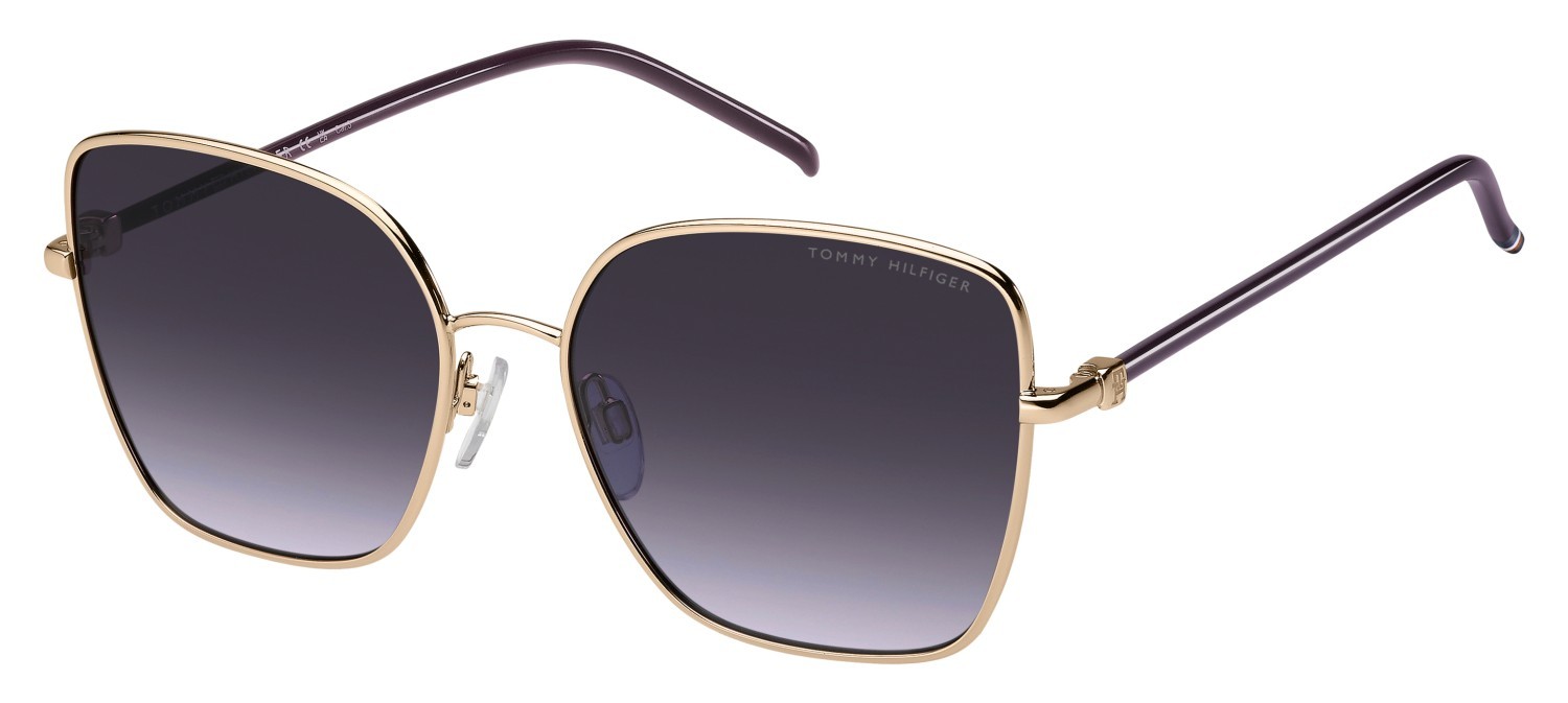 Sunglasses Tommy Hilfiger Th 2337/S 208679 DDB DG color gold copper shape butterfly lenses violet shaded
