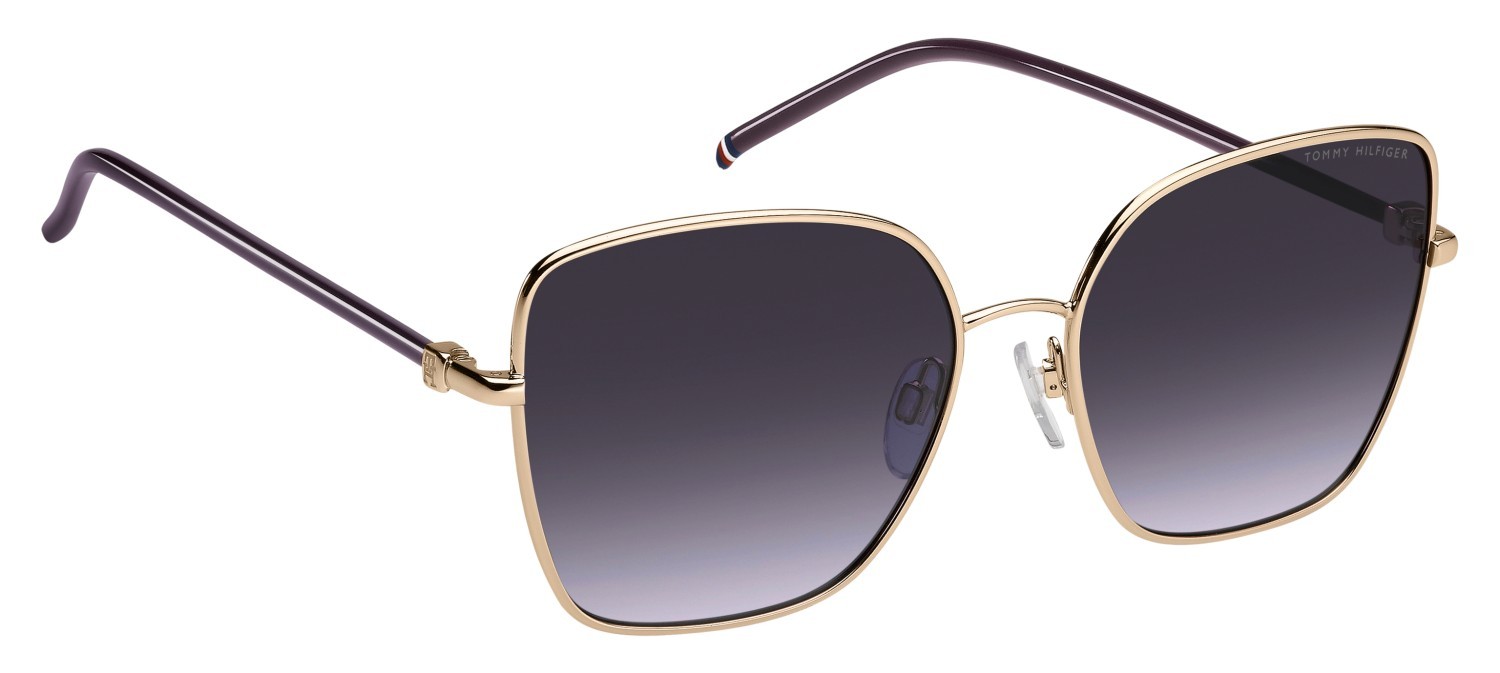Sunglasses Tommy Hilfiger Th 2337/S 208679 DDB DG color gold copper shape butterfly lenses violet shaded