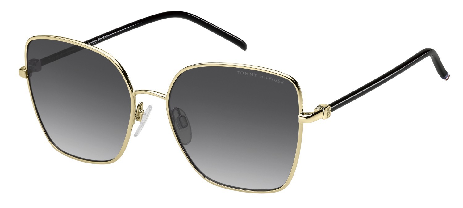 Sunglasses Tommy Hilfiger Th 2337/S 208679 J5G 9O color gold shape butterfly lenses dark grey shaded