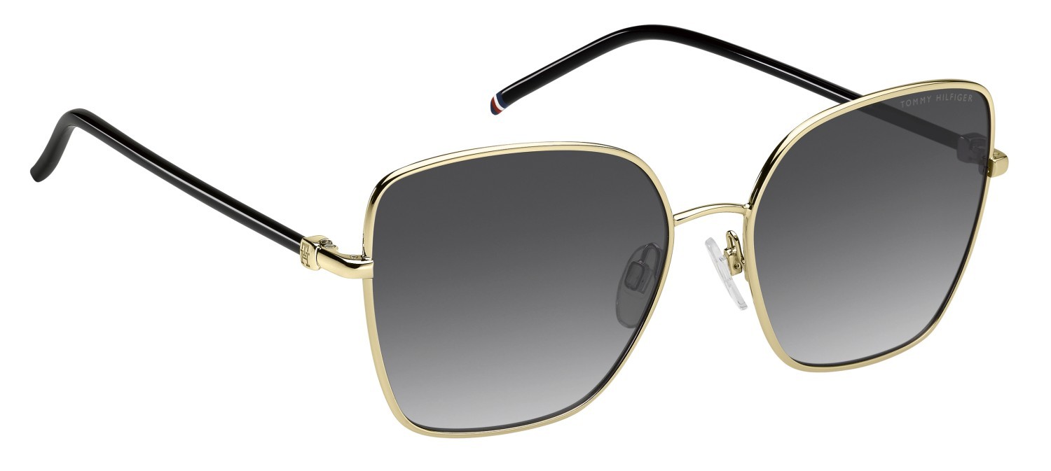 Sunglasses Tommy Hilfiger Th 2337/S 208679 J5G 9O color gold shape butterfly lenses dark grey shaded