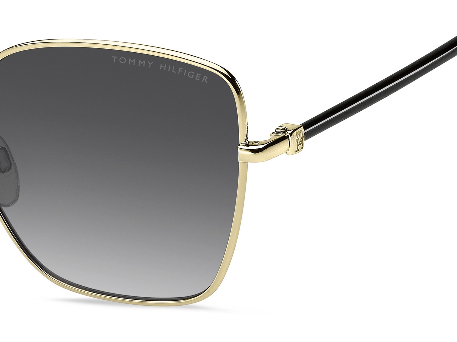 Sunglasses Tommy Hilfiger Th 2337/S 208679 J5G 9O color gold shape butterfly lenses dark grey shaded
