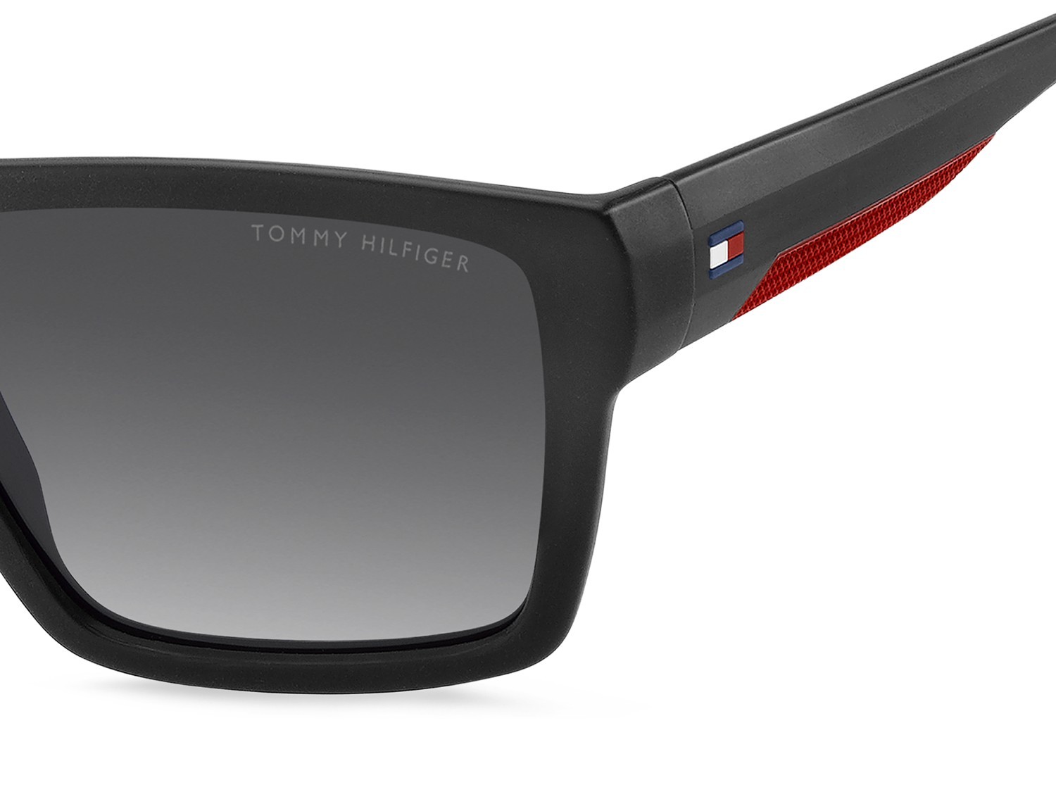 Sunglasses Tommy Hilfiger Th 2324/S 208680 OIT 9O color black red shape square lenses dark grey shaded