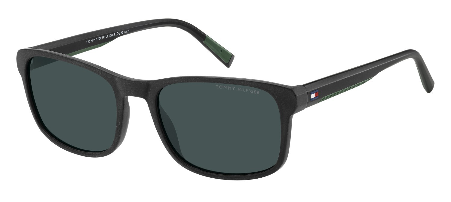 Sunglasses Tommy Hilfiger Th 2325/S 208681 807 KU color black shape rectangle lenses blue