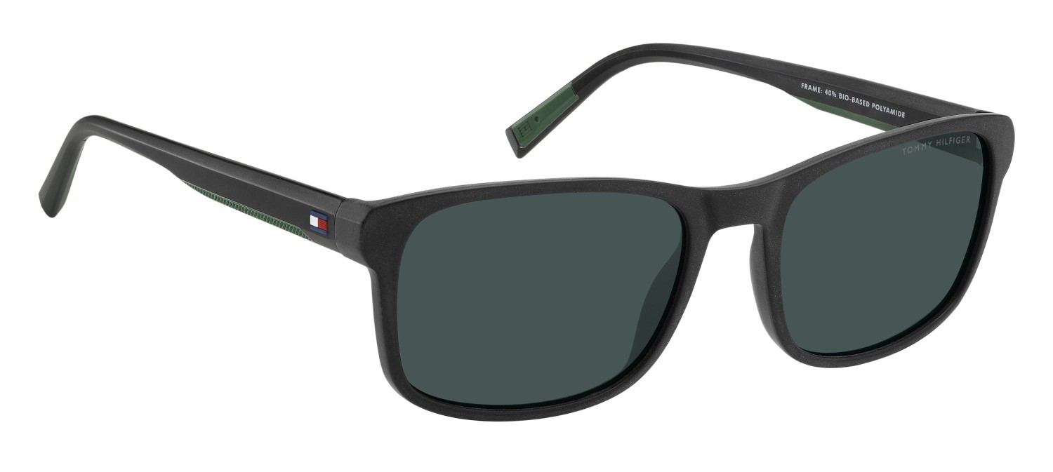 Sunglasses Tommy Hilfiger Th 2325/S 208681 807 KU color black shape rectangle lenses blue