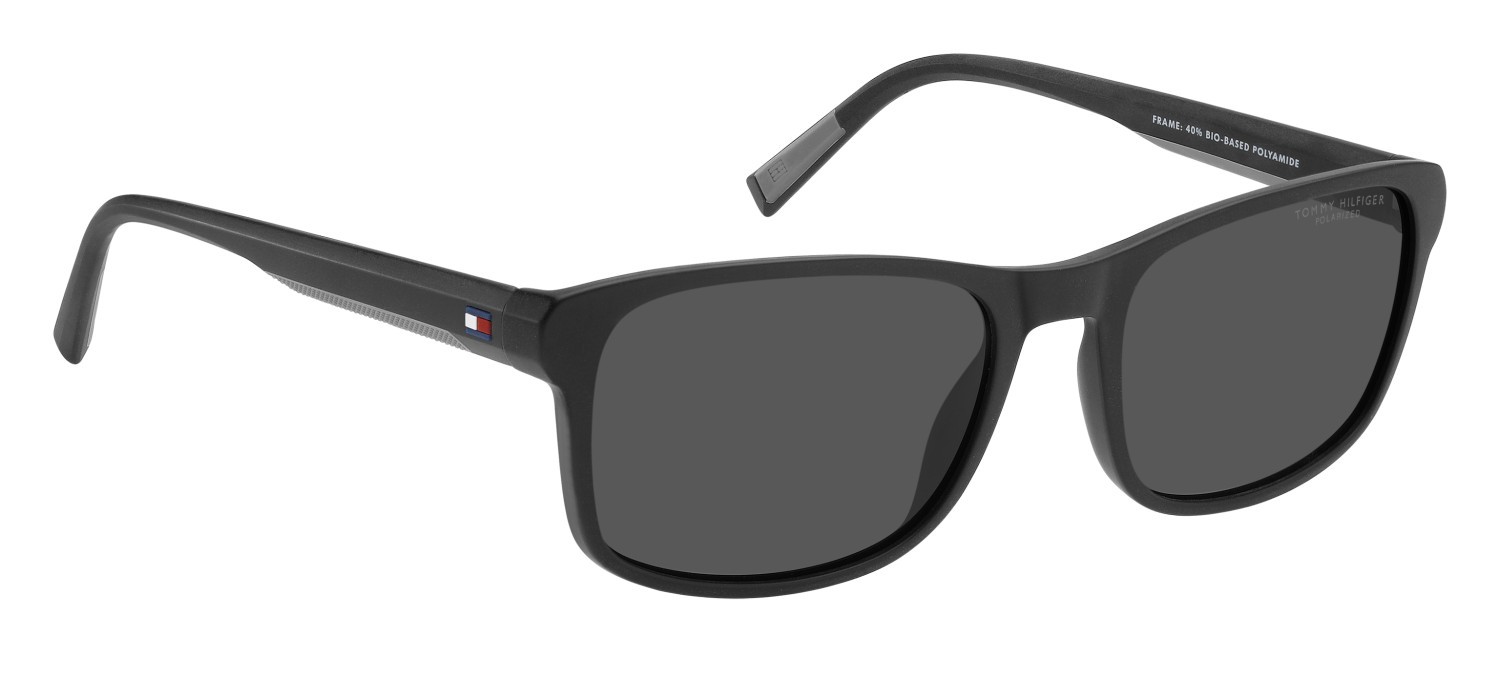 Sunglasses Tommy Hilfiger Th 2325/S 208681 807 M9 color black shape rectangle lenses grey polarized