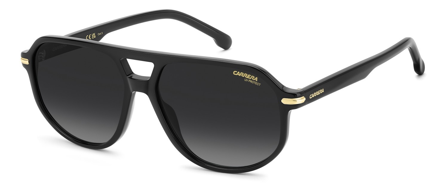 Sonnenbrillen Carrera 375/S 208706 807 9O farbe black form navigator gläser dark grey shaded