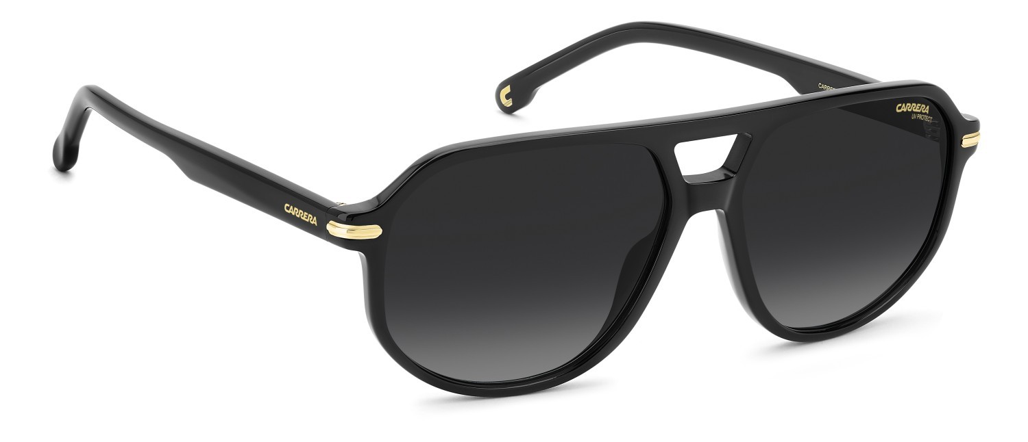Sonnenbrillen Carrera 375/S 208706 807 9O farbe black form navigator gläser dark grey shaded