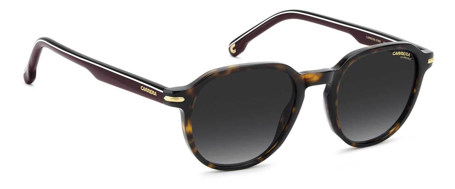 Sonnenbrillen Carrera 376/S 208707 086 9O farbe havana form quadratisch gläser dark grey shaded