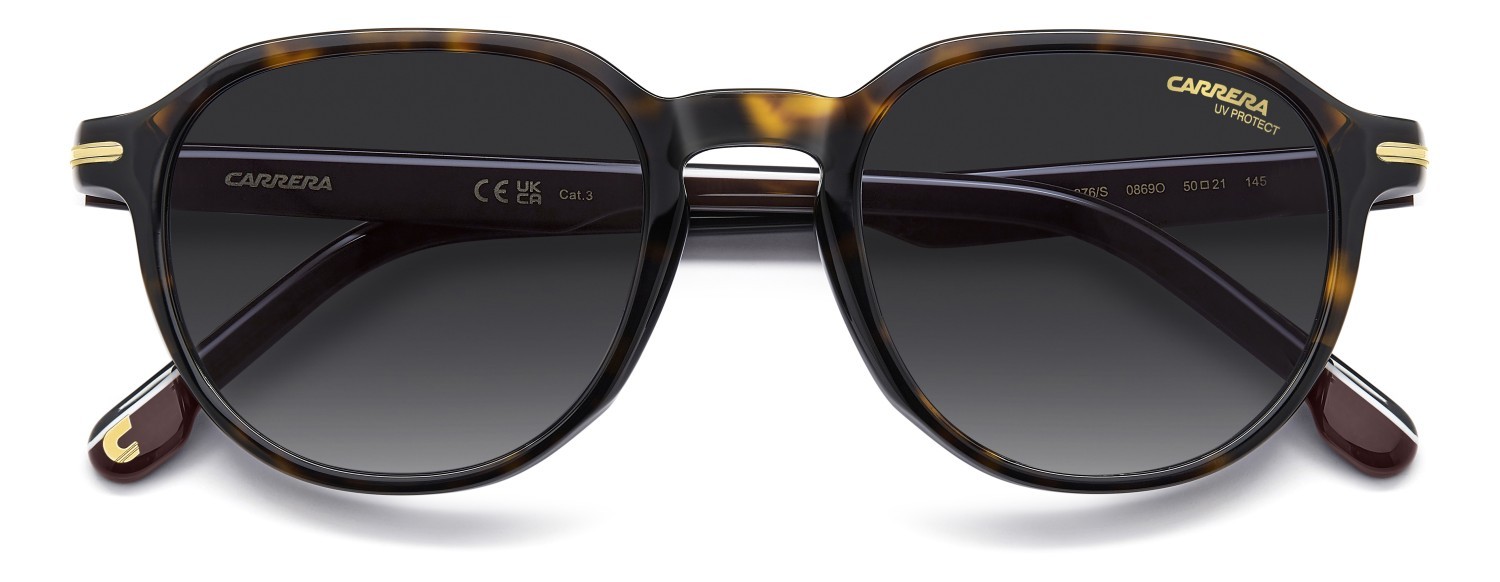 Sonnenbrillen Carrera 376/S 208707 086 9O farbe havana form quadratisch gläser dark grey shaded