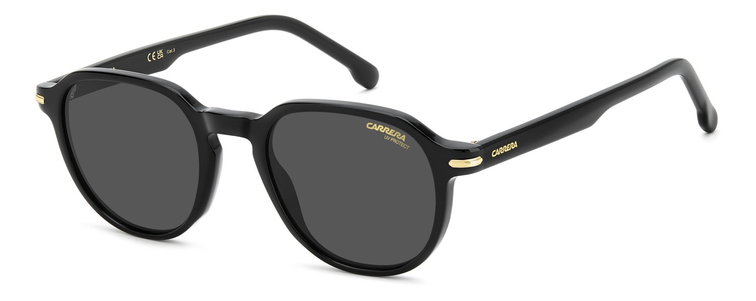 Sonnenbrillen Carrera 376/S 208707 807 IR farbe black form quadratisch gläser grey
