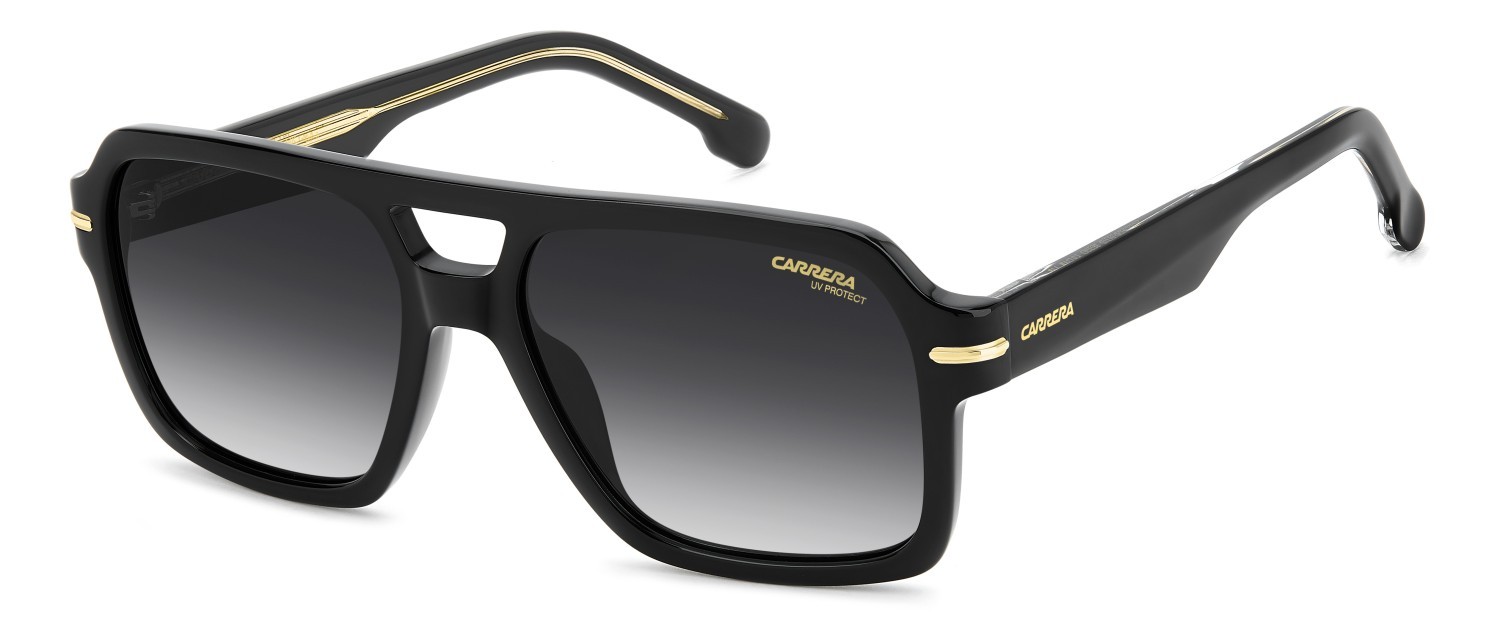 Sonnenbrillen Carrera 377/S 208708 807 9O farbe black form quadratisch gläser dark grey shaded