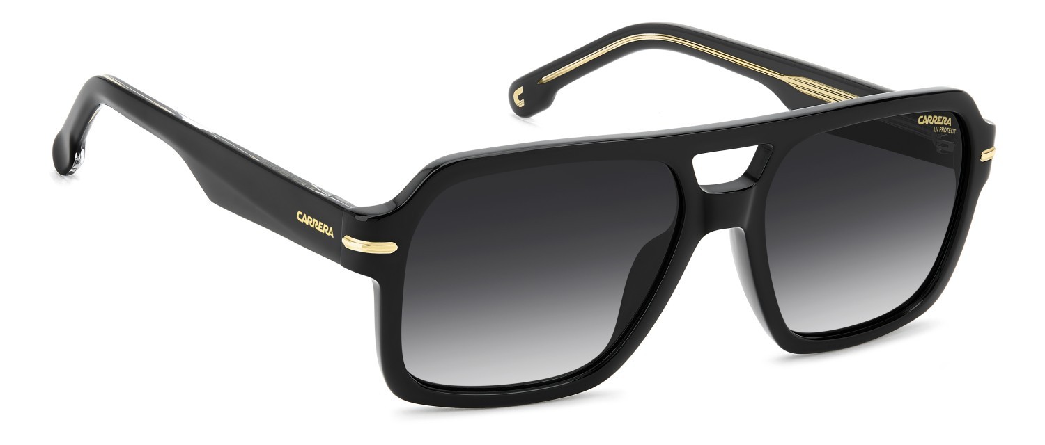 Sonnenbrillen Carrera 377/S 208708 807 9O farbe black form quadratisch gläser dark grey shaded