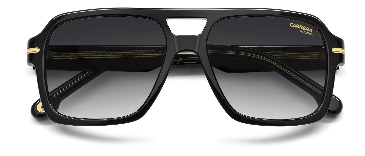 Sonnenbrillen Carrera 377/S 208708 807 9O farbe black form quadratisch gläser dark grey shaded