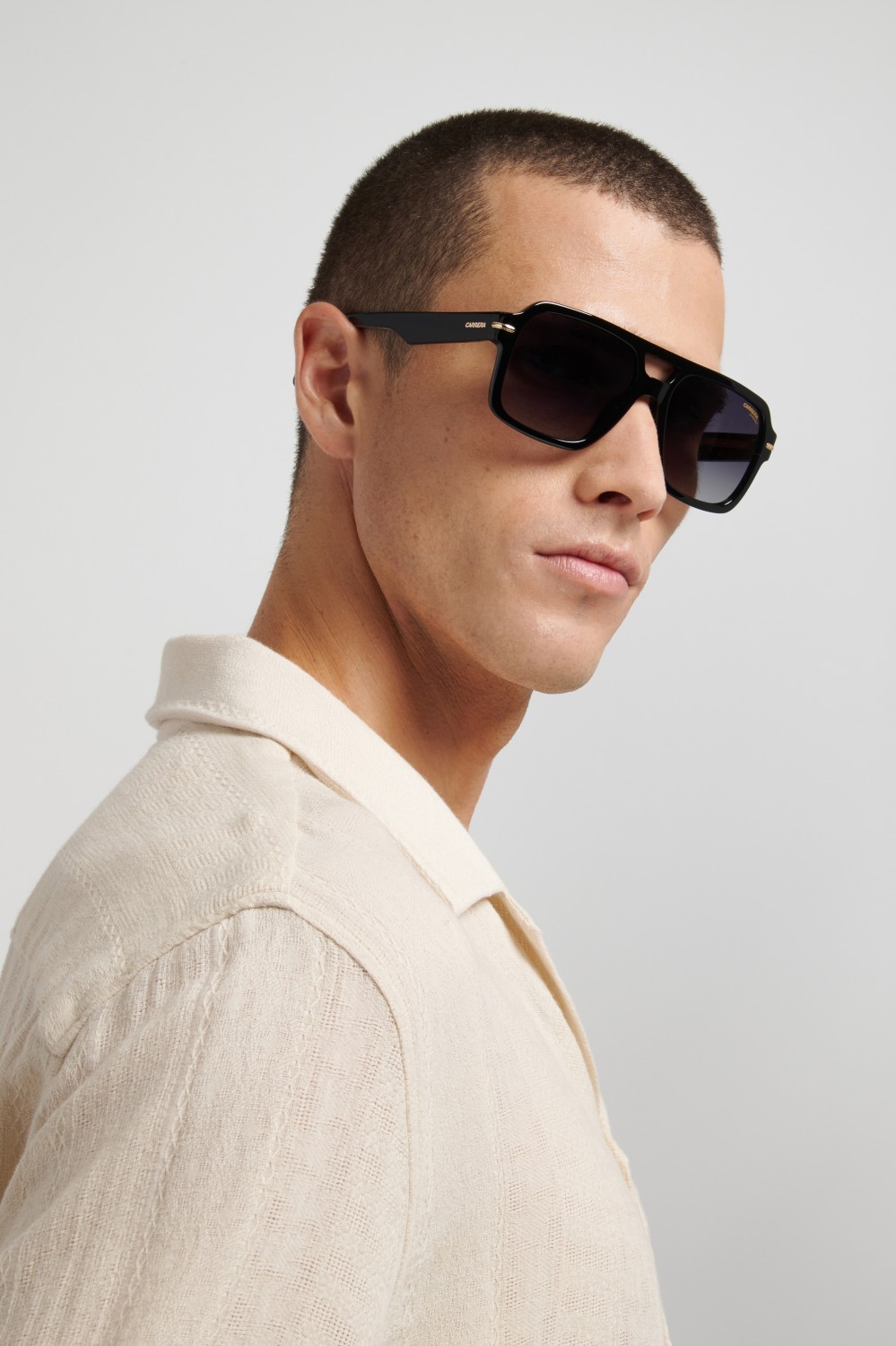 Sonnenbrillen Carrera 377/S 208708 807 9O farbe black form quadratisch gläser dark grey shaded