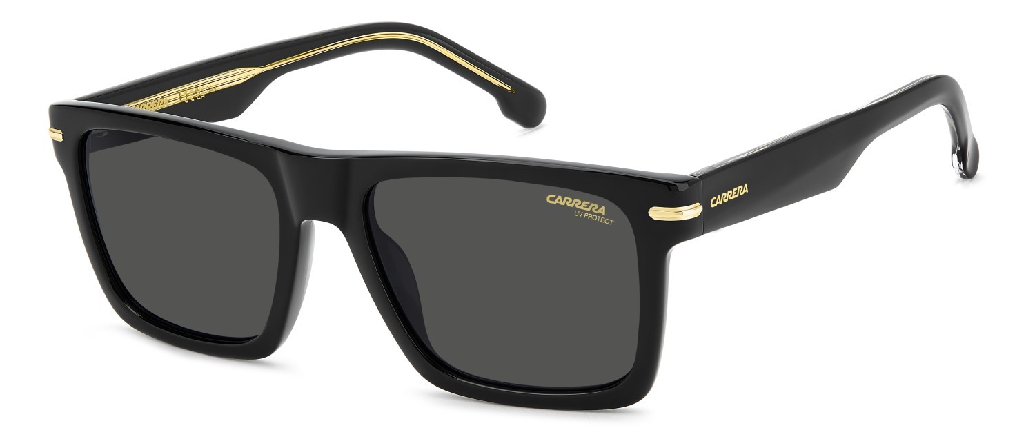 Occhiali da sole Carrera 378/S 208709 807 IR colore black forma rettangolare lenti grey