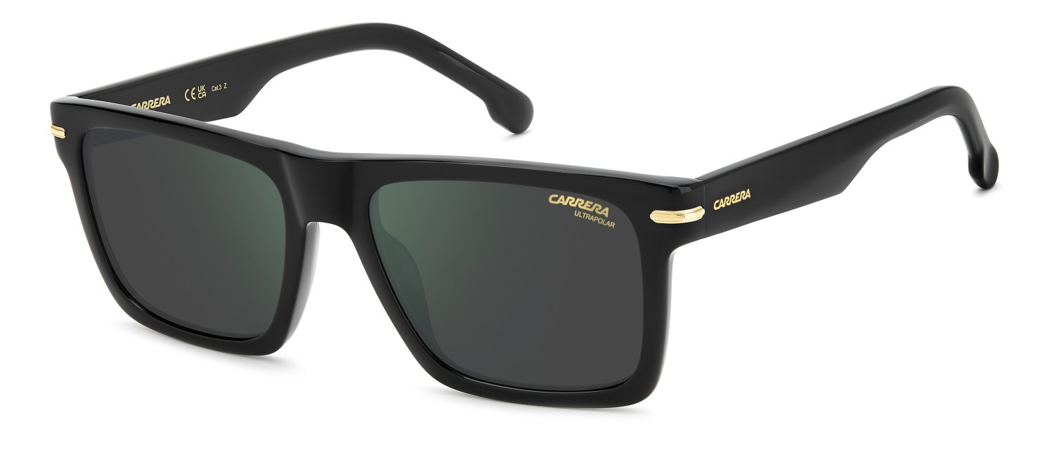 Sunglasses Carrera 378/S 208709 807 Q3 color black shape rectangle lenses greengrey sp pz hight contrast antirefle