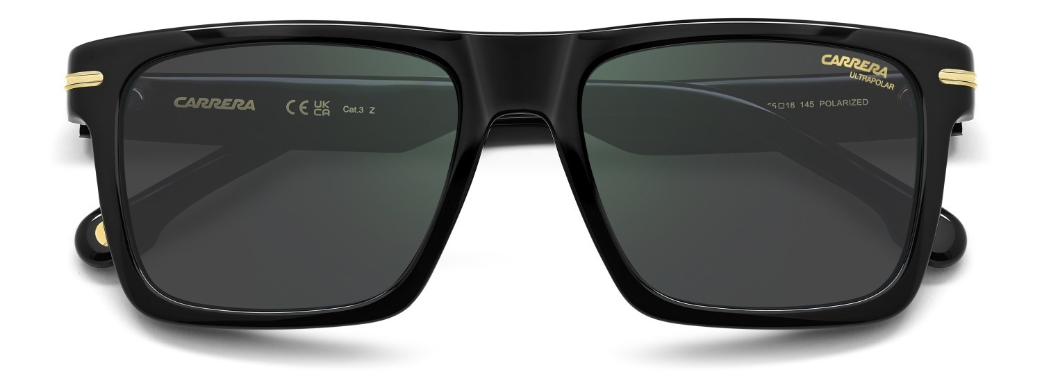 Sunglasses Carrera 378/S 208709 807 Q3 color black shape rectangle lenses greengrey sp pz hight contrast antirefle