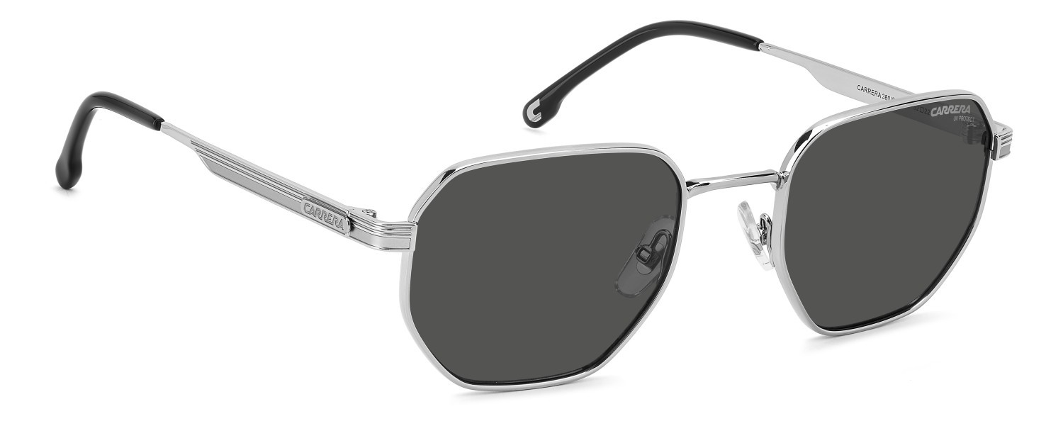 Sunglasses Carrera 380/S 208710 85K IR color ruthenium black shape square lenses grey