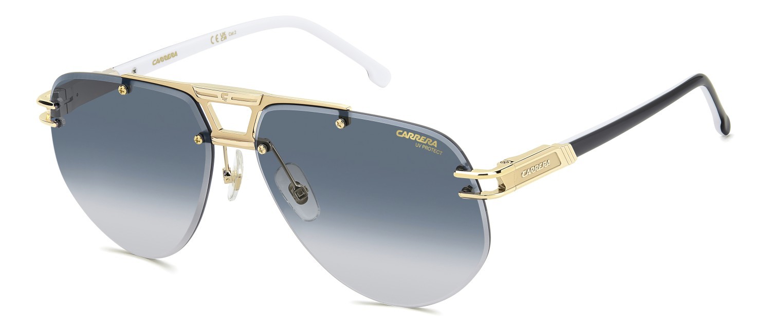 Sonnenbrillen Carrera 1087/S 208715 80S 08 farbe black white form rechteckig gläser dk blue shaded