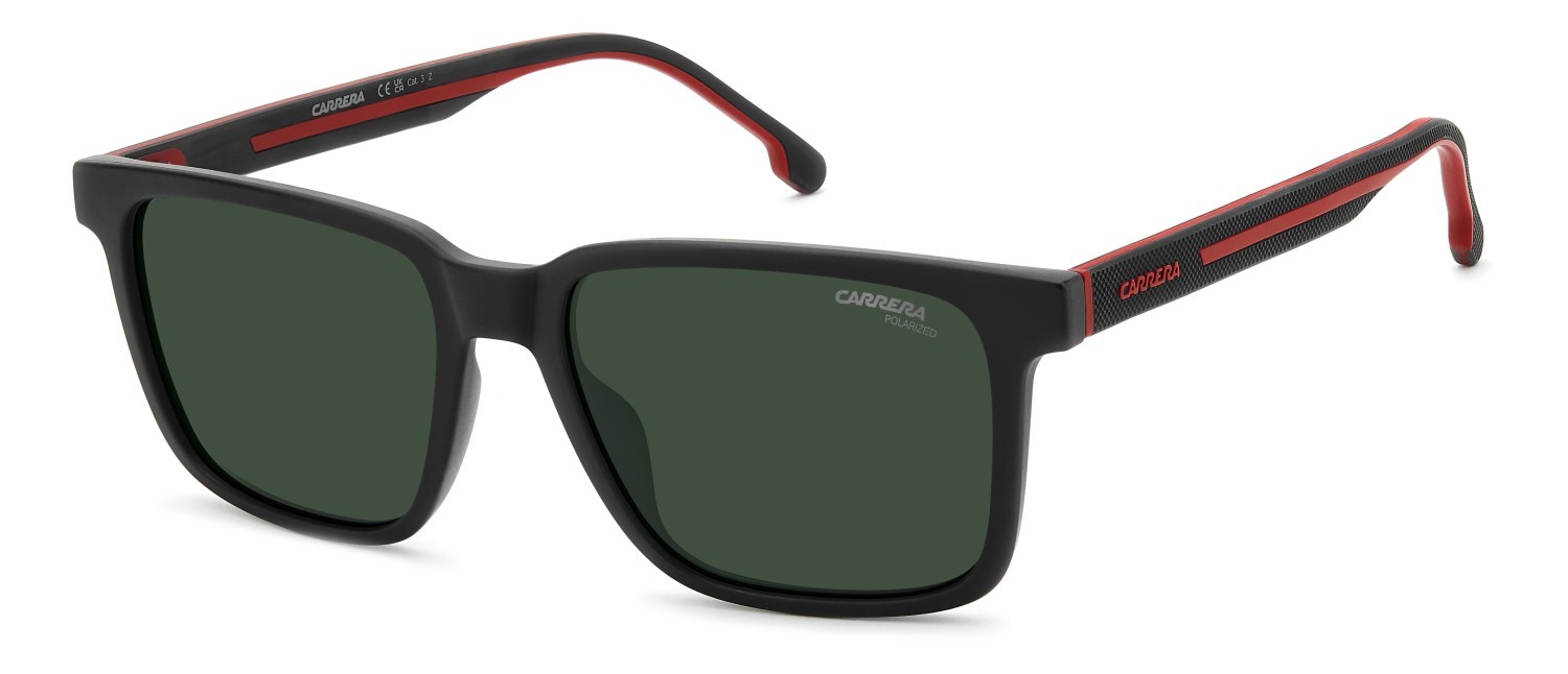 Occhiali da sole Carrera C Sport 13/S 208716 BLX UC colore matte black red forma rettangolare lenti green polarized