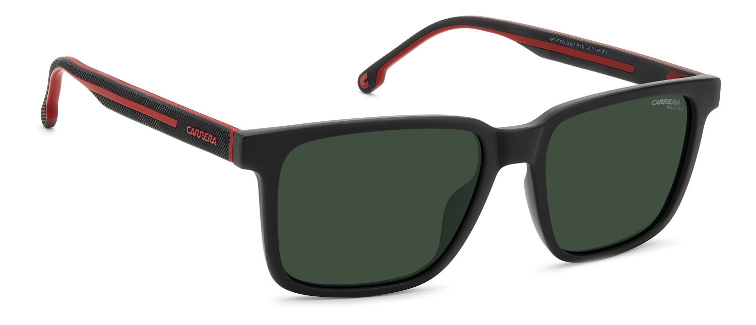 Occhiali da sole Carrera C Sport 13/S 208716 BLX UC colore matte black red forma rettangolare lenti green polarized