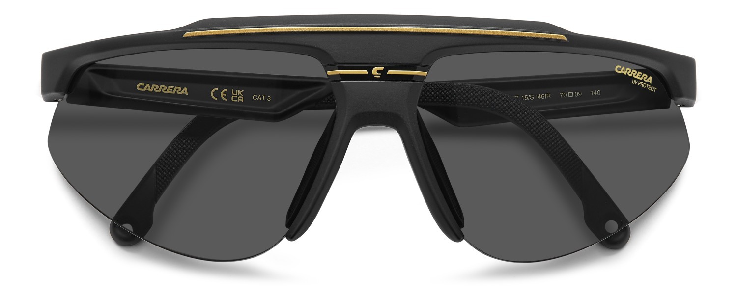 Sonnenbrillen Carrera C Sport 15/S 208718 I46 IR farbe matte black gold form rechteckig gläser grey