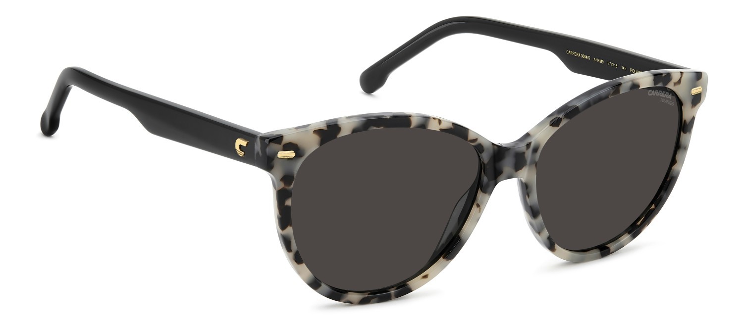 Sonnenbrillen Carrera 3084/S 208722 AHF M9 farbe white havana form schmetterling gläser grey polarized