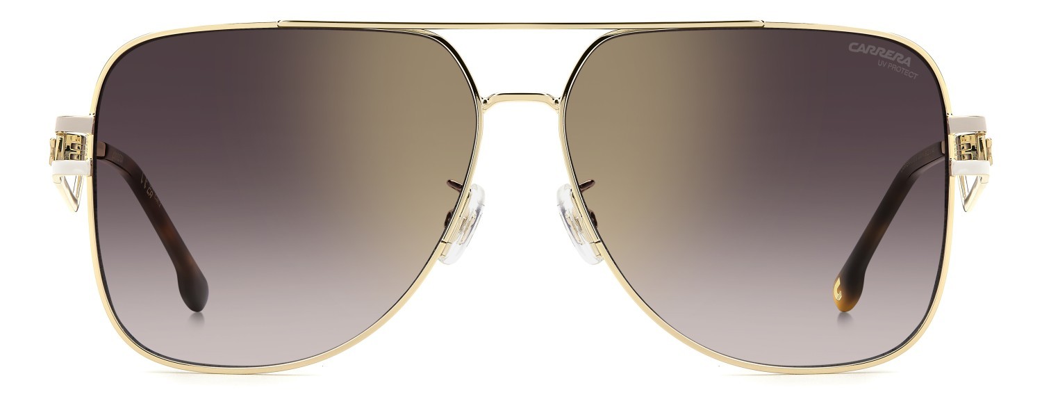 Occhiali da sole Carrera 3100/S 208725 24W YK colore gold beige havana forma quadrato lenti gold mirror on burgundy shaded