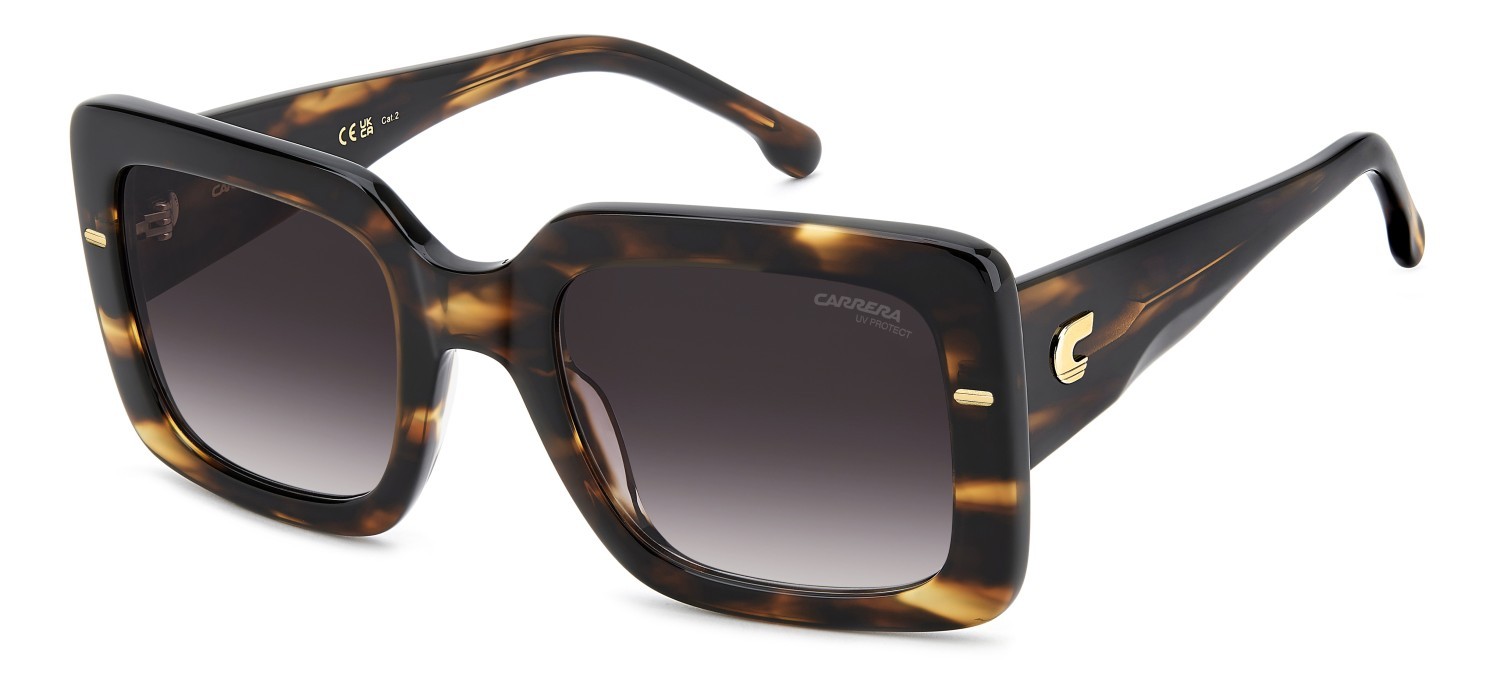 Occhiali da sole Carrera 3085/S 208727 EX4 3X colore brown horn forma rettangolare lenti pink doubleshade