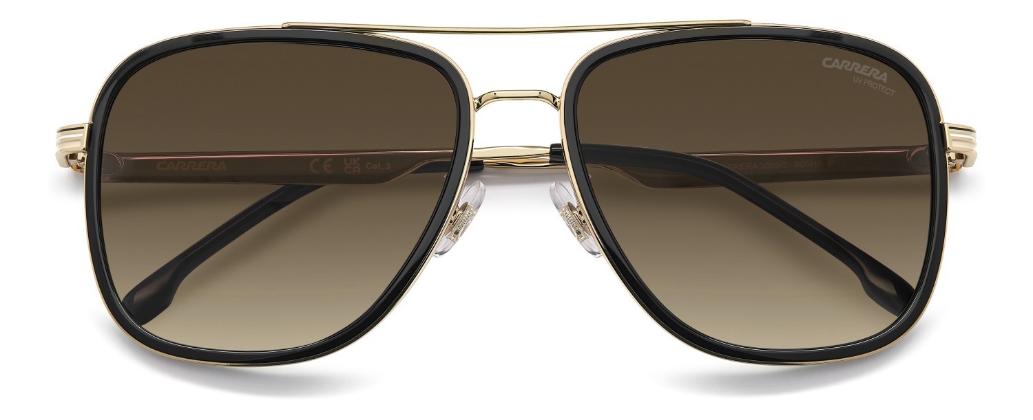 Sonnenbrillen Carrera 3089/S 208729 80S HA farbe black white form quadratisch gläser brown shaded