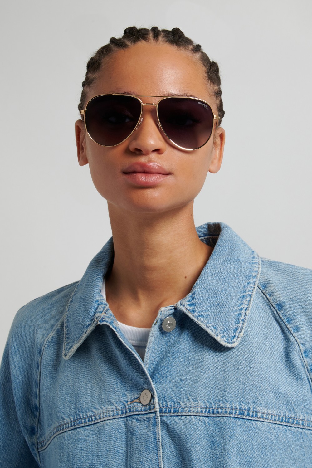 Occhiali da sole Carrera 3088/S 208730 000 9O colore rose gold forma aviator lenti dark grey shaded