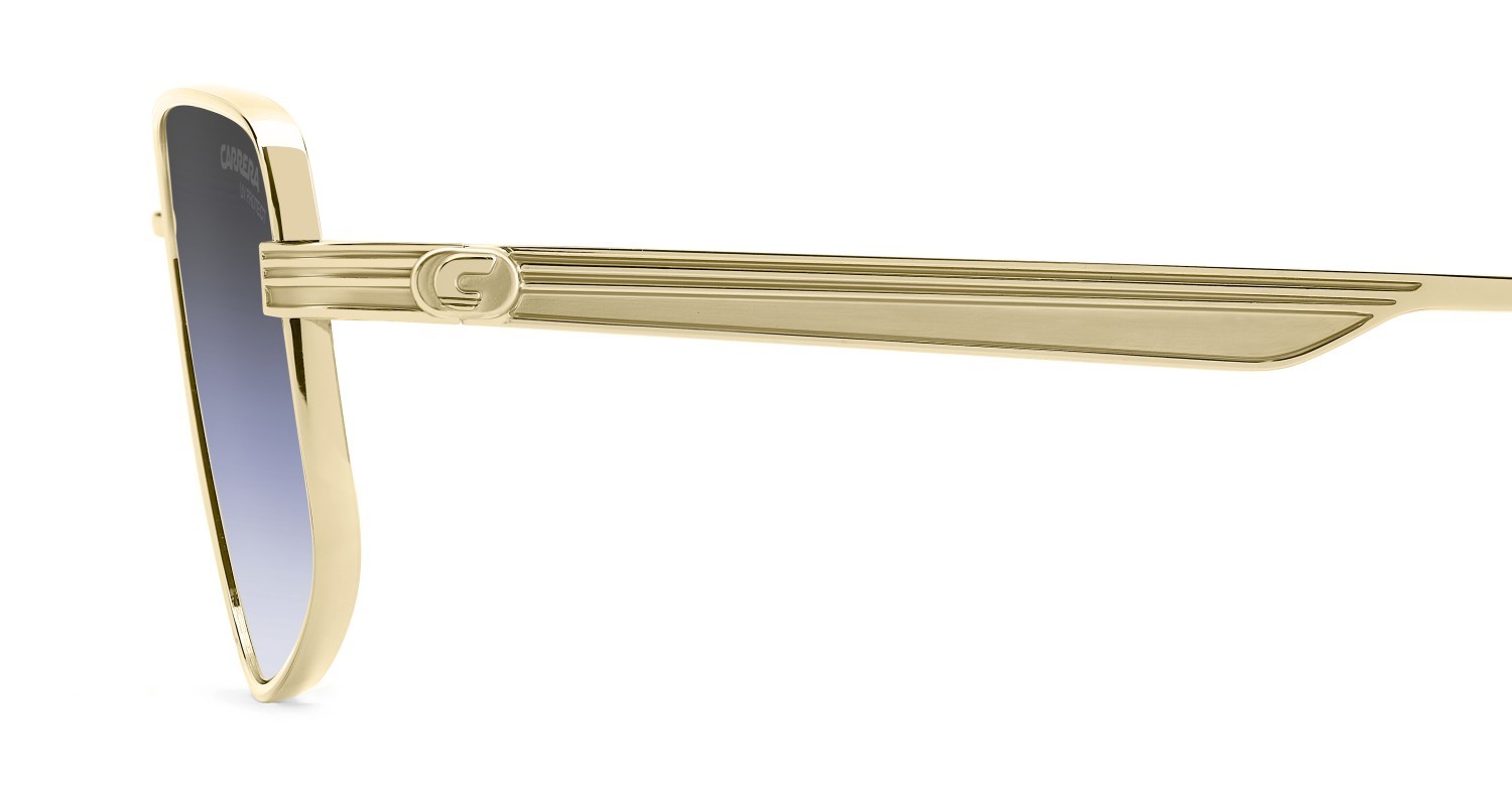 Occhiali da sole Carrera 3087/S 208733 J5G GB colore gold forma rettangolare lenti grey azure