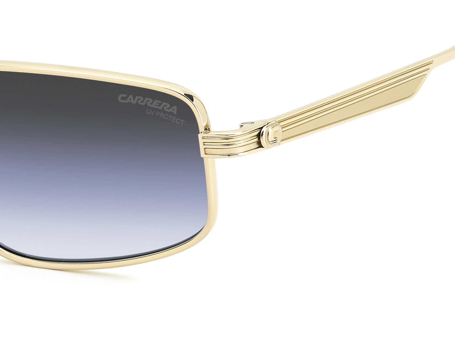 Occhiali da sole Carrera 3087/S 208733 J5G GB colore gold forma rettangolare lenti grey azure